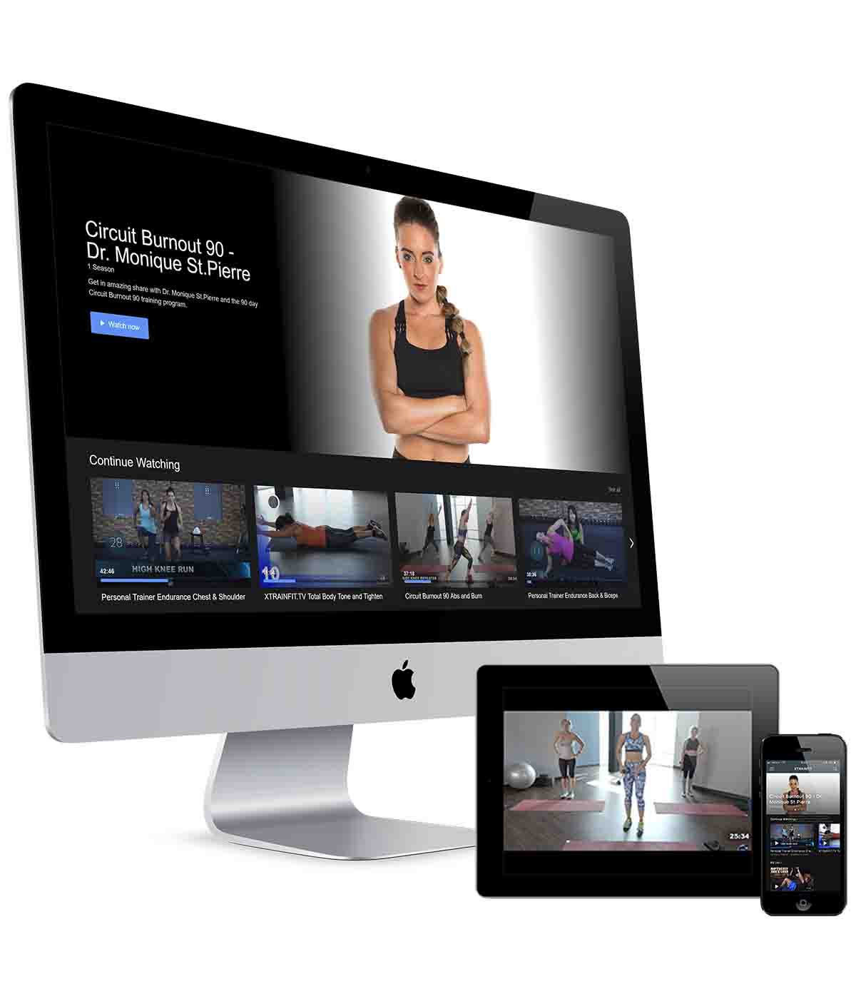 Stream all XTRAINFIT at home workouts on Vimeo on demand and workout in your on home or on the road with your favorite connected device
